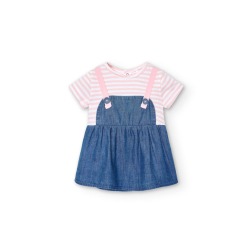Vestido denim combinado...