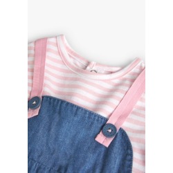 Vestido denim combinado bebé Boboli