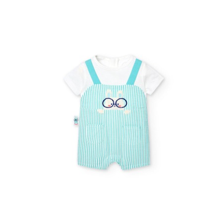 Pelele punto combinado bebé niño Boboli