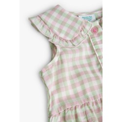 Vestido viscosa cuadros niña Boboli