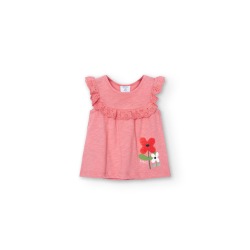 Camiseta punto flor de niña...