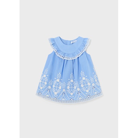 Vestido cenefa bordada bebe niña Mayoral