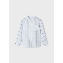 Camisa m/l cuello mao rayas...