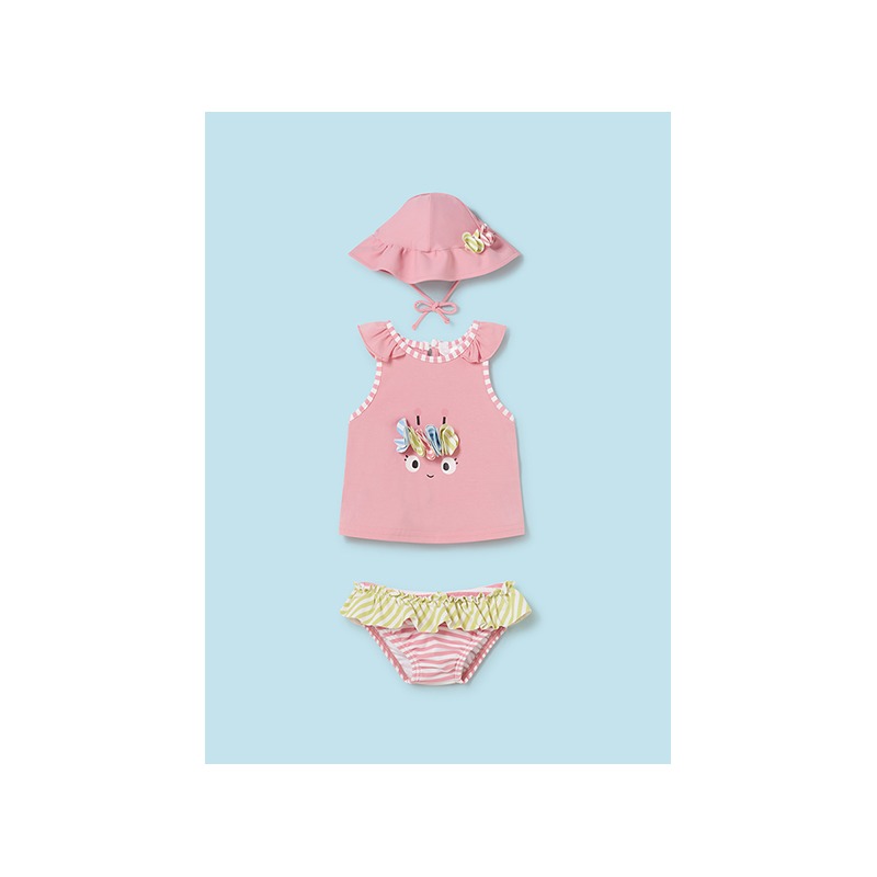 Conjunto baño y gorro bebe niña mayoral