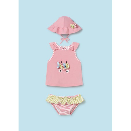 Conjunto baño y gorro bebe niña mayoral