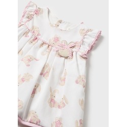 Vestido estampado saten bebe niña mayoral