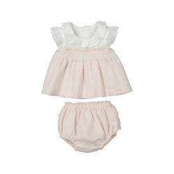 Conjunto bluson lino bebe niña mayoral