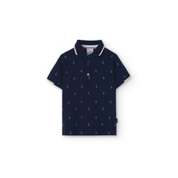Polo piqué estampado de...