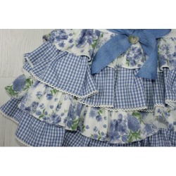 Vestido infantil flores cuadros