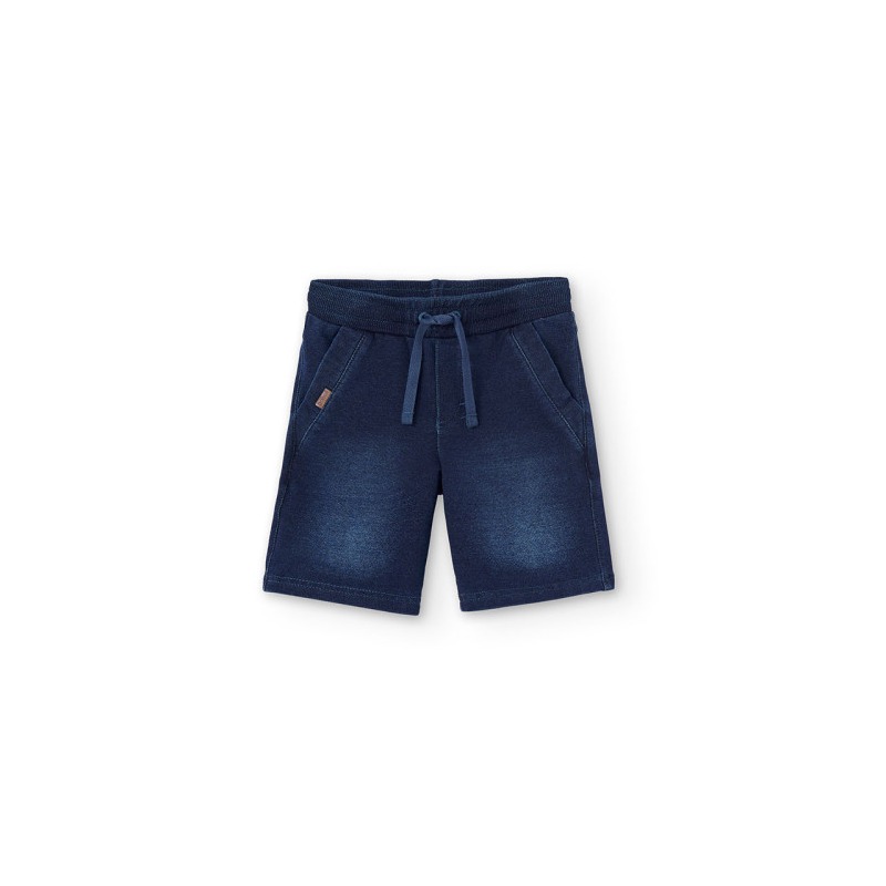 Bermudas felpa denim elástica de niño Boboli