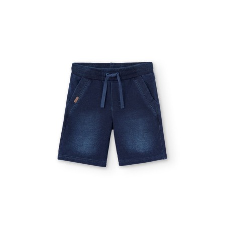 Bermudas felpa denim elástica de niño Boboli