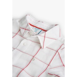 Camisa lino cuadros de niño Boboli