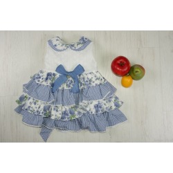 Vestido infantil flores cuadros