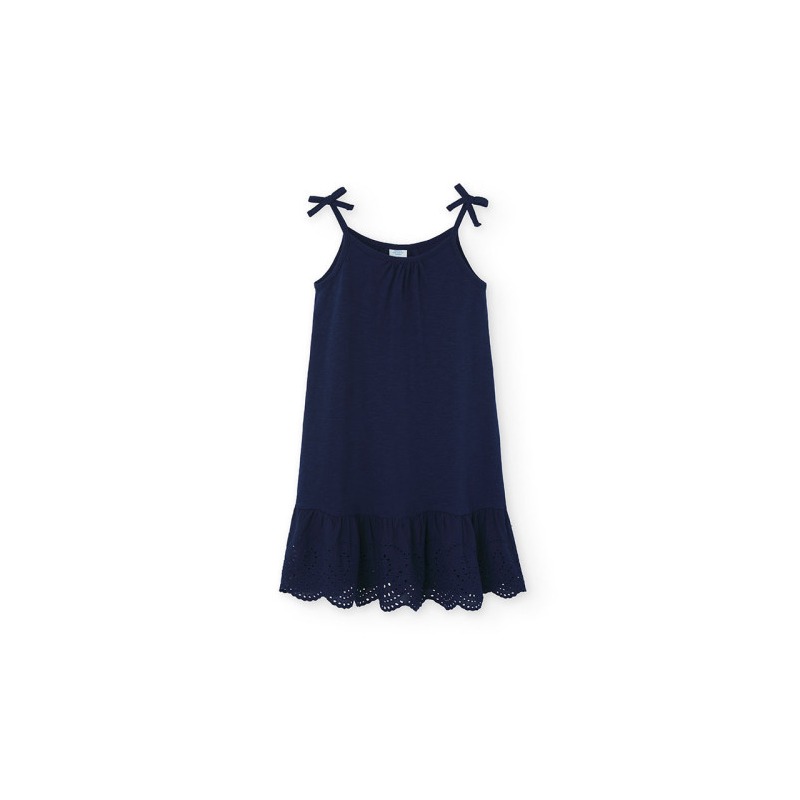 Vestido punto combinado de niña Boboli