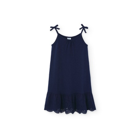 Vestido punto combinado de niña Boboli