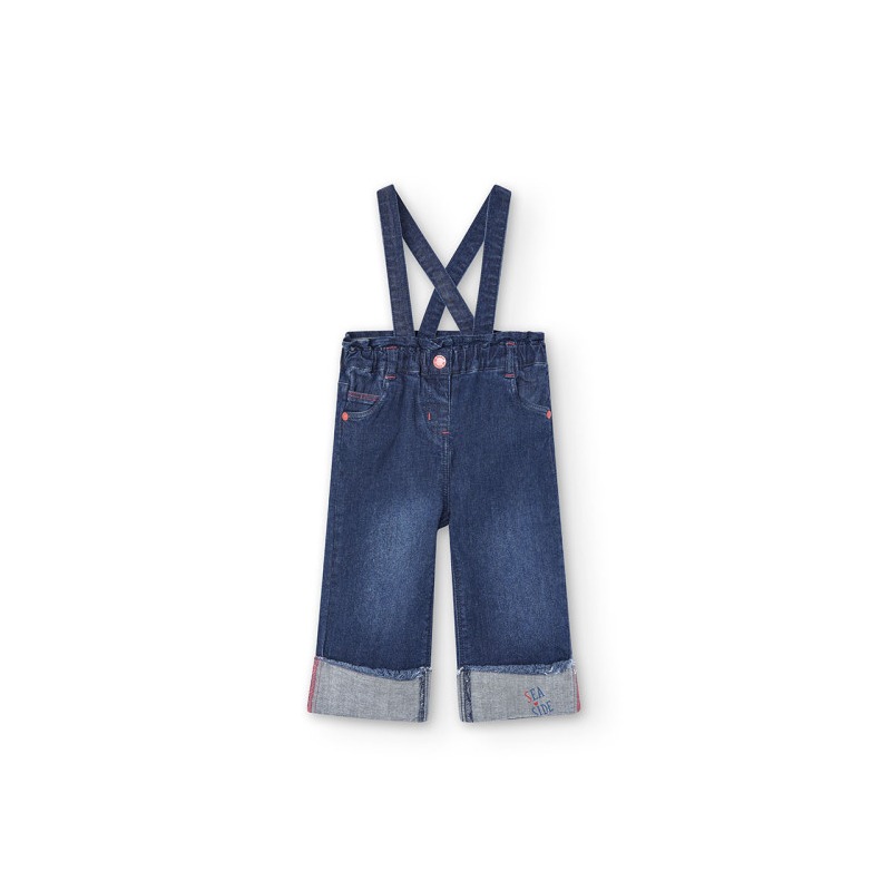 Pantalón denim elástico de niña Boboli