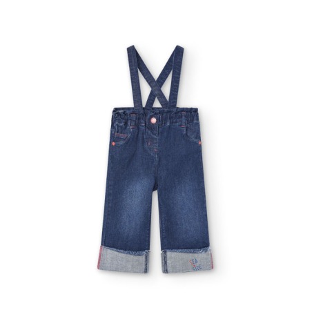 Pantalón denim elástico de niña Boboli
