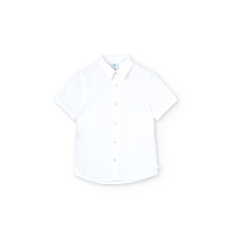Camisa lino manga corta de niño Boboli