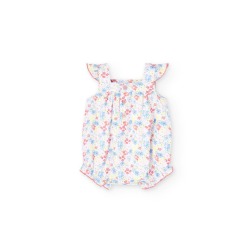 Pelele popelín "floral" de bebe niña Boboli