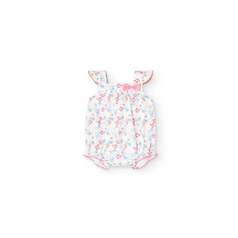 Pelele popelín "floral" de bebe niña Boboli