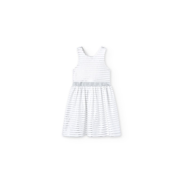 Vestido punto roma listado de niña Boboli