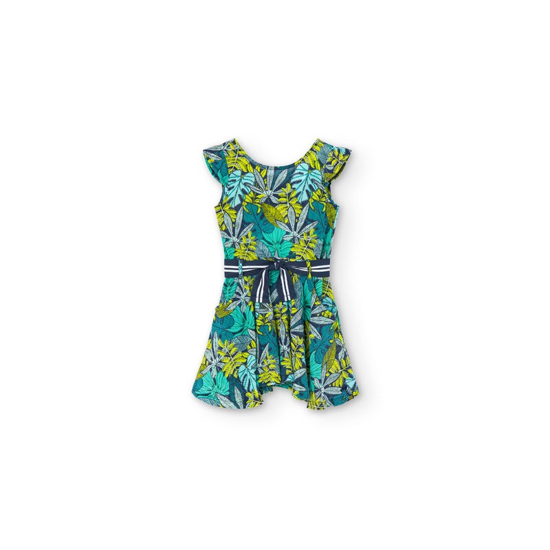 Vestido bambula estampada de niña Boboli