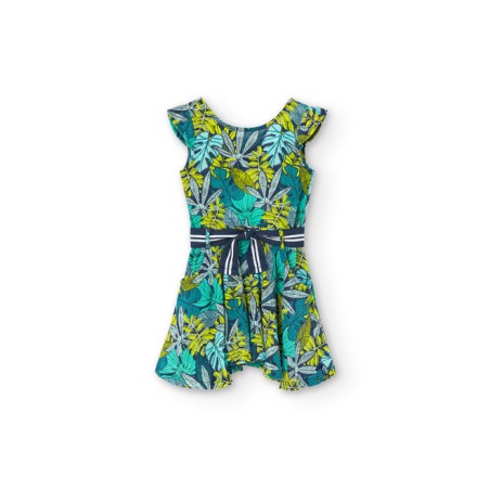 Vestido bambula estampada de niña Boboli
