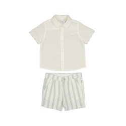 Conjunto bermuda lino bebe...