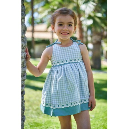 Vestido bebe con braguita vichy la ormiga