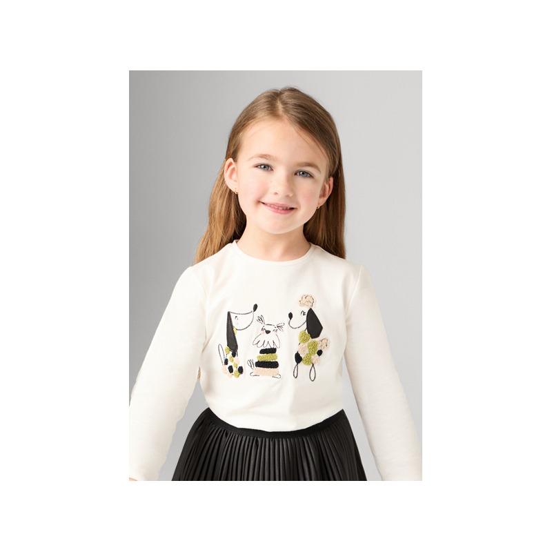 Camiseta m/l bordados niña mayoral