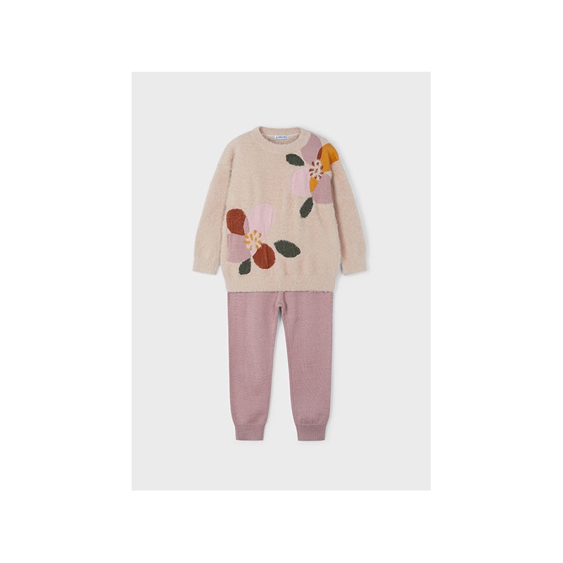 Conjunto pantalón tricot y jersey niña mayoral