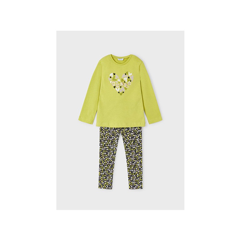 Conjunto leggings estampado corazones niña mayoral