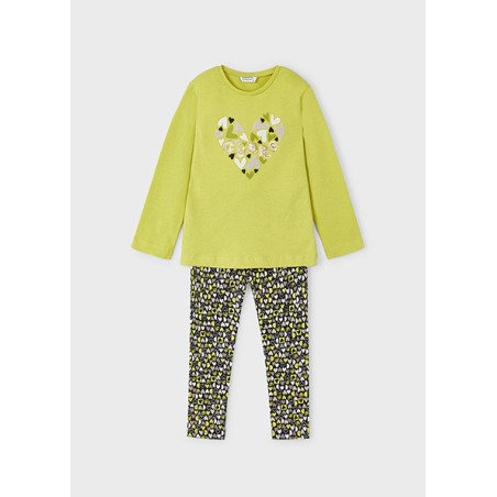 Conjunto leggings estampado corazones niña mayoral