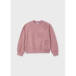 Sudadera con aplique flor...