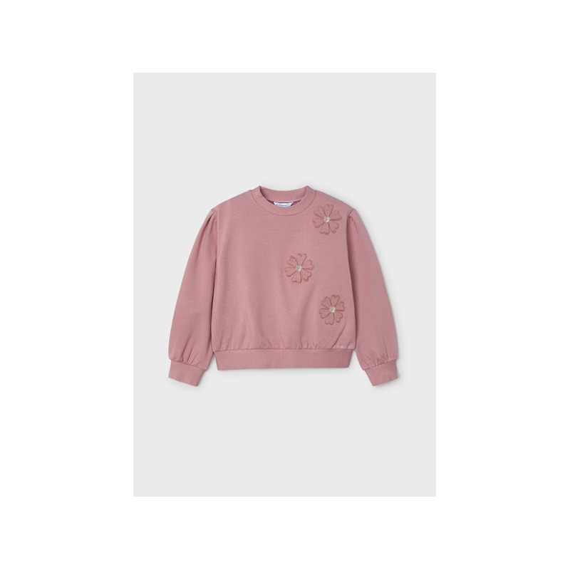 Sudadera con aplique flor niña mayoral