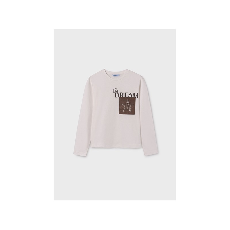Camiseta m/l bolsillo chica mayoral