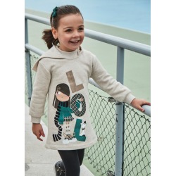 Vestido capucha y serigrafia niña mayoral