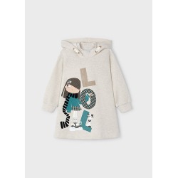 Vestido capucha y serigrafia niña mayoral