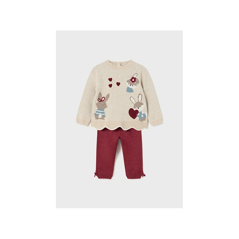 Conjunto tricot conejitos bebe niña mayoral