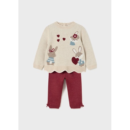 Conjunto tricot conejitos bebe niña mayoral