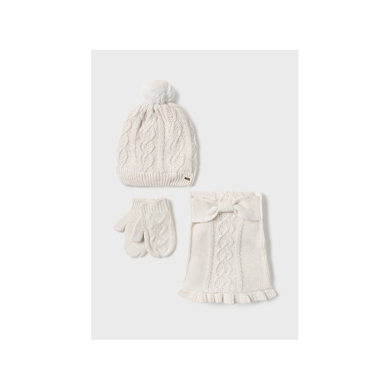 Conjunto gorro bufanda y manoplas bebe niña mayoral