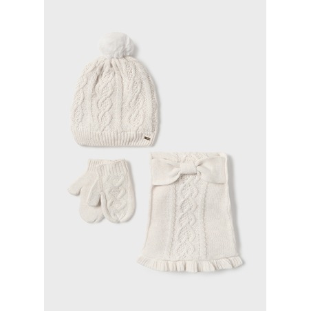 Conjunto gorro bufanda y manoplas bebe niña mayoral