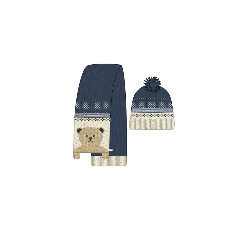 Conjunto gorro bufanda osito bebe mayoral