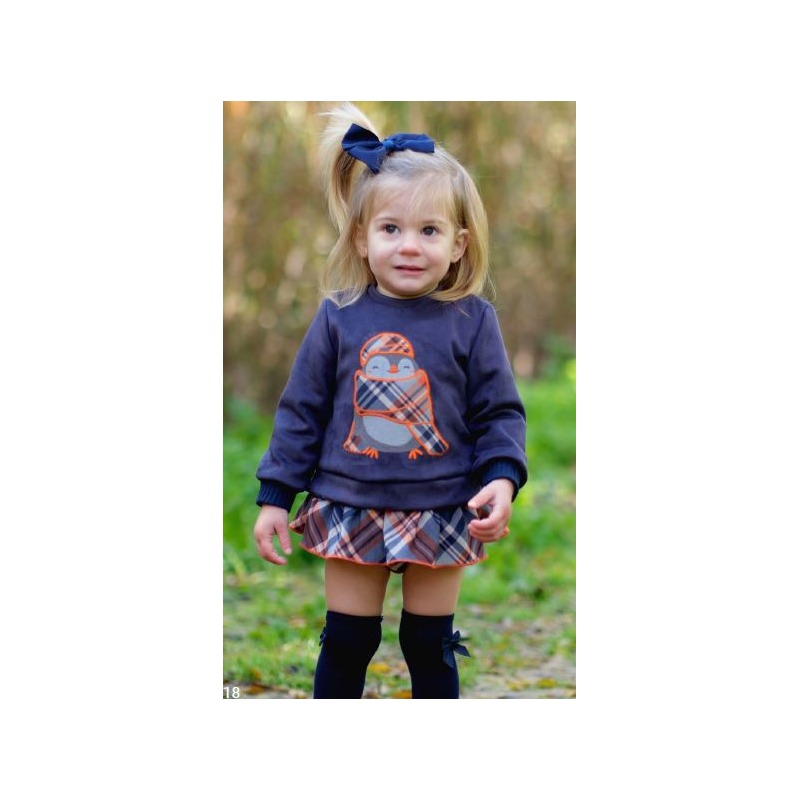 Conjunto ranita bebe niña pingüino Vera