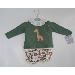 Conjunto 3 piezas bebe niña "Familia Jirafa" Yoedu