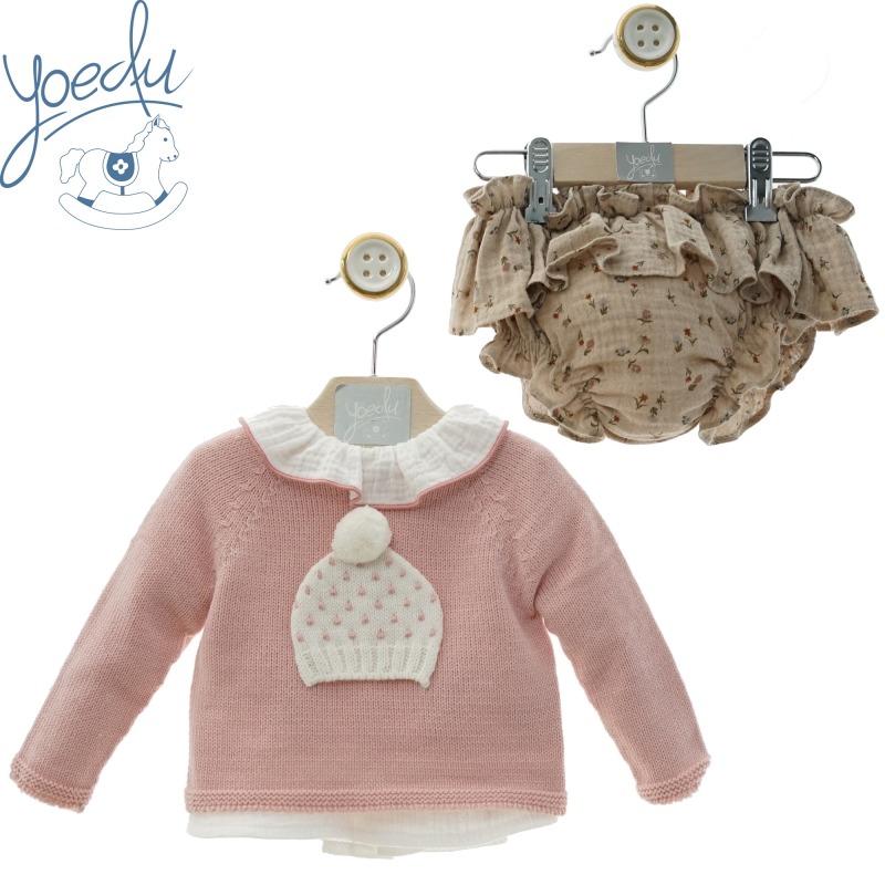 Conjunto 3 piezas bebe niña "Gorrito" Yoedu