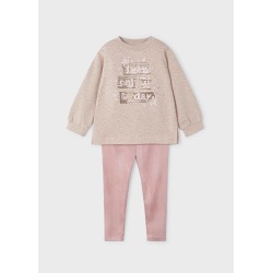 Conjunto legging antelina y sudadera niña mayoral