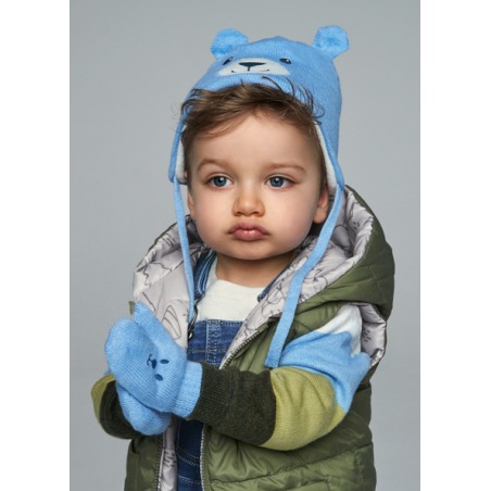 Conjunto gorro y manoplas oso bebé mayoral