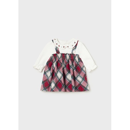 Pelele falda cuadros bebe niña mayoral