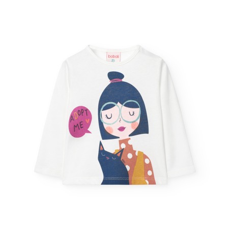 Camiseta algodón básica niña Boboli